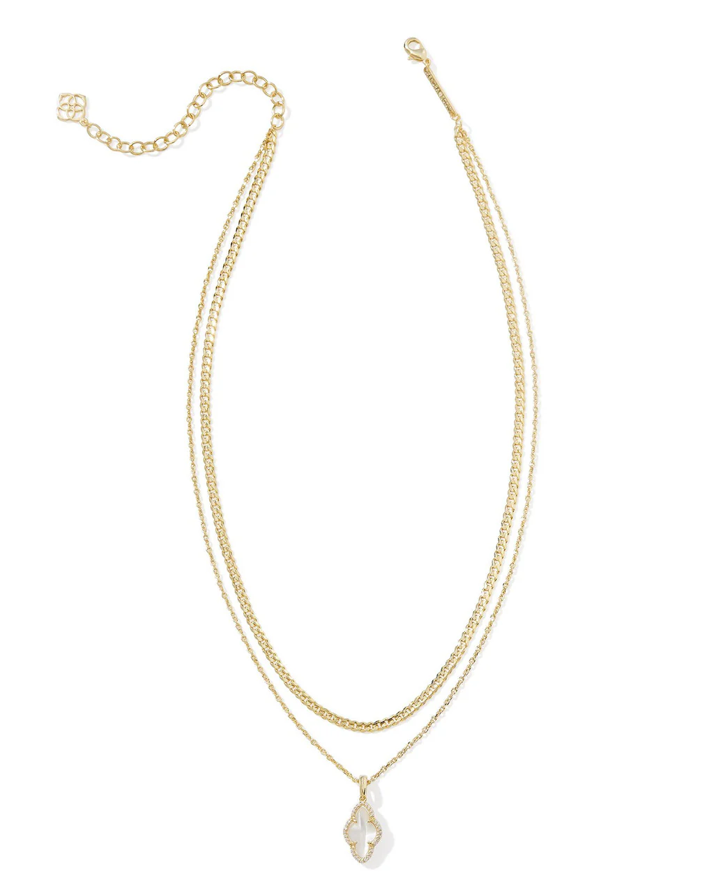 Abbie Pave Frame Multi Strand Necklace - Image 7