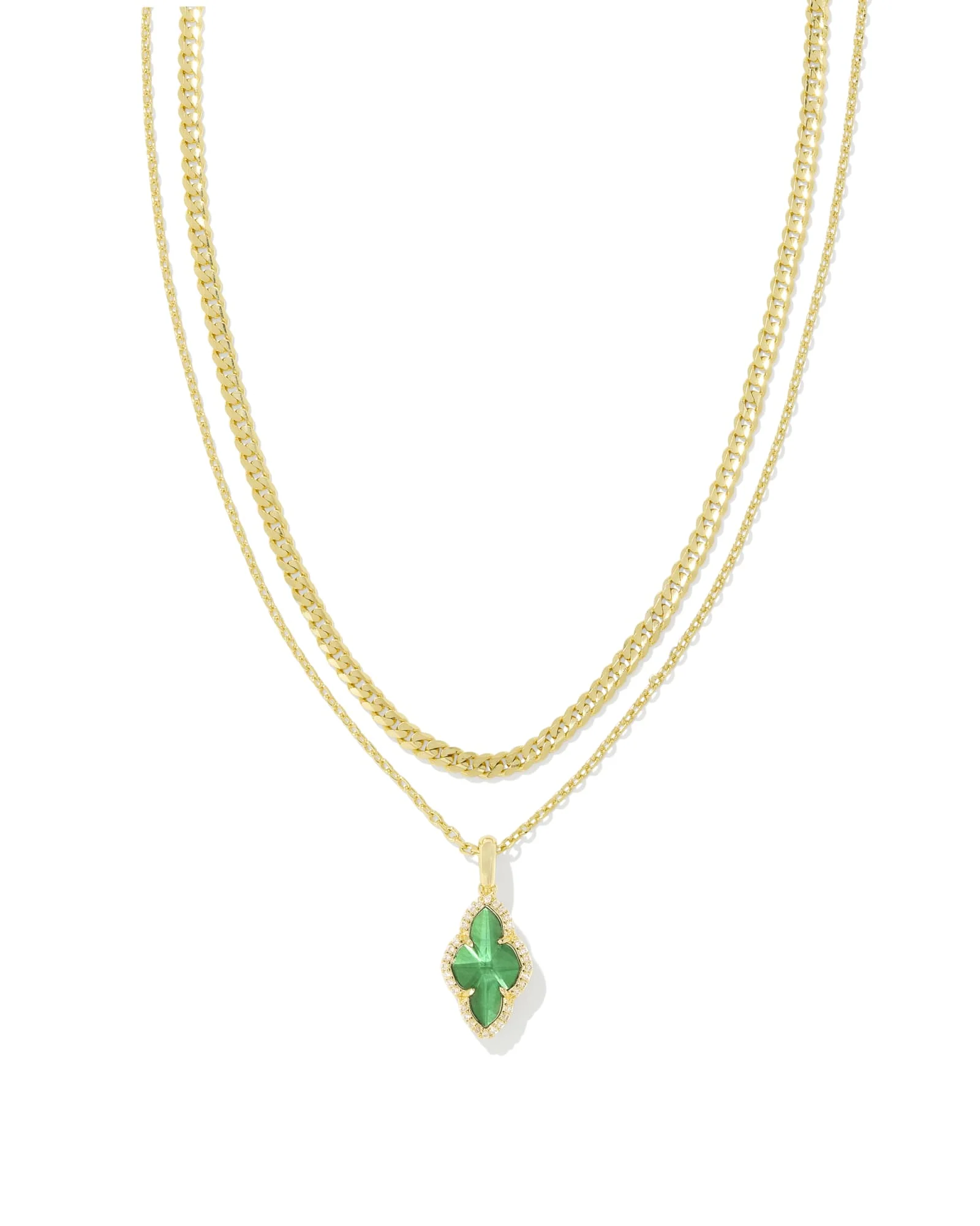 Abbie Pave Frame Multi Strand Necklace - Image 8
