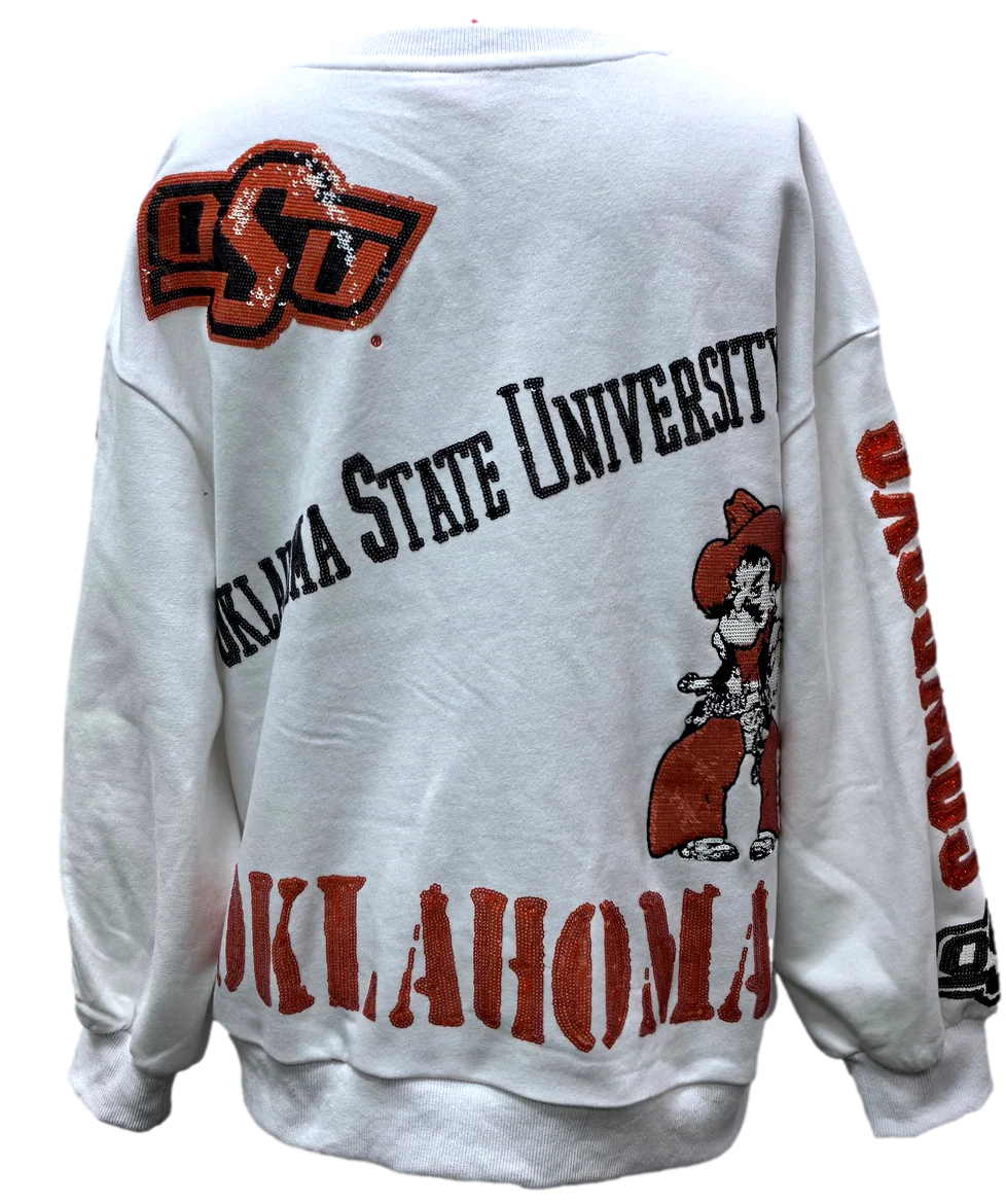Abigail Licensed Ok State Big Icons Scattered All Over Sweatshirt - Image 3