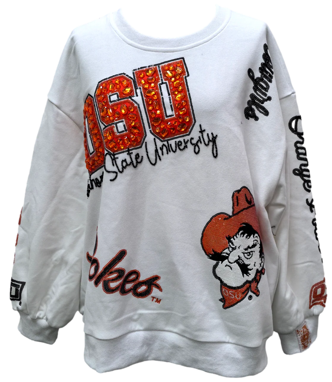 Abigail Licensed Ok State Big Icons Scattered All Over Sweatshirt - Image 8