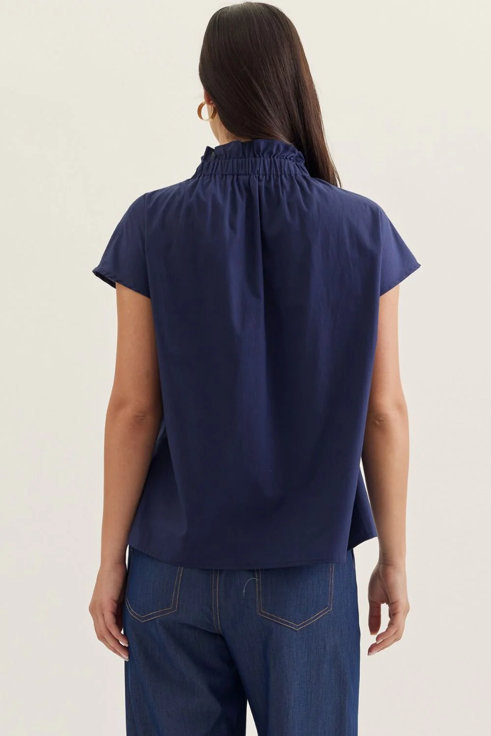 Aliana Solid Cap Sleeve Top - Image 3