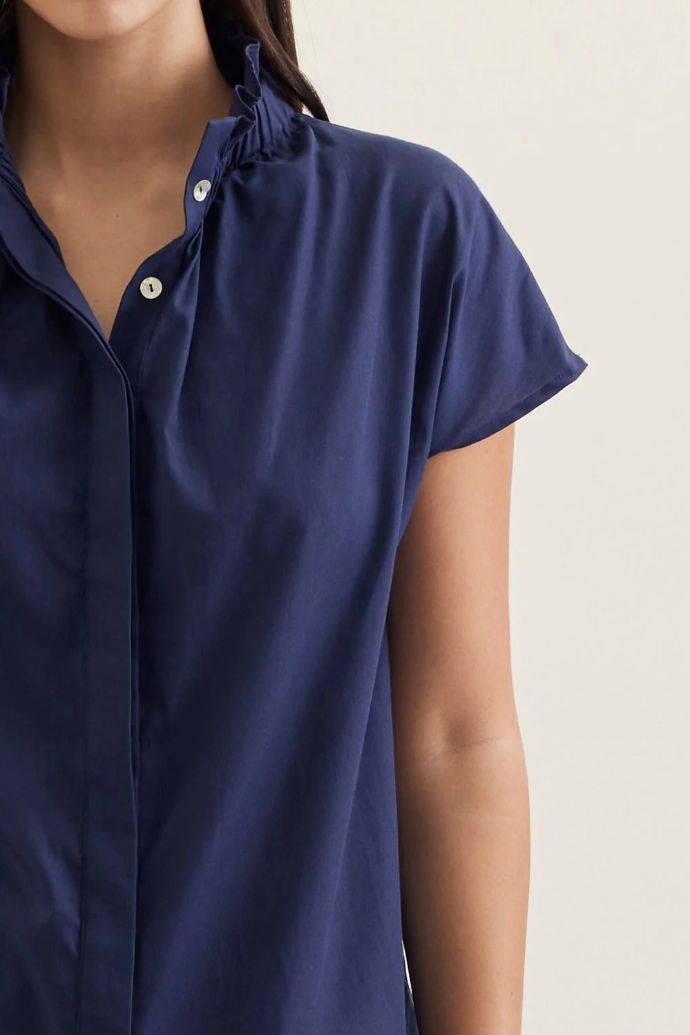 Aliana Solid Cap Sleeve Top - Image 4