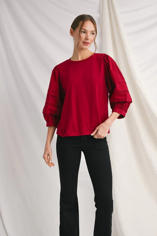 Alice 3/4 Sleeves Solid Top - Image 10