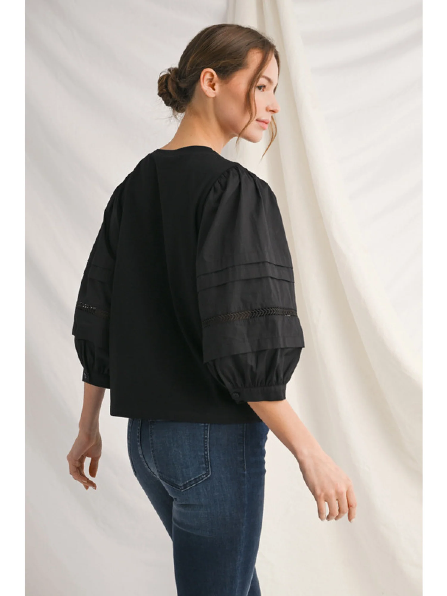 Alice 3/4 Sleeves Solid Top - Image 3