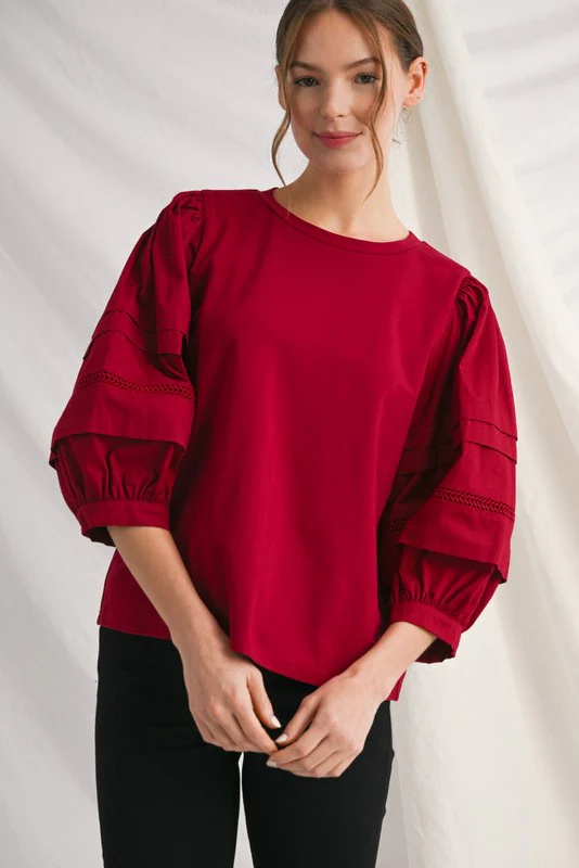 Alice 3/4 Sleeves Solid Top - Image 5