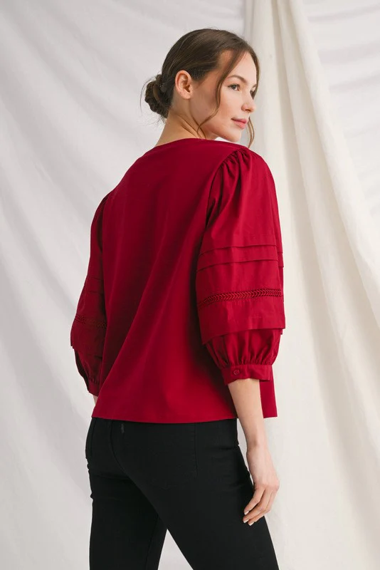 Alice 3/4 Sleeves Solid Top - Image 6