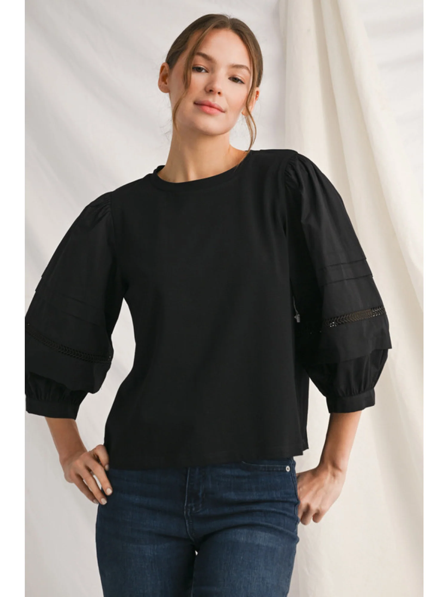 Alice 3/4 Sleeves Solid Top - Image 9