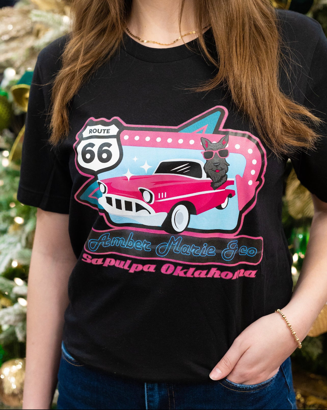 Amber Marie Route 66 Black Bella Full Color Loge Tee