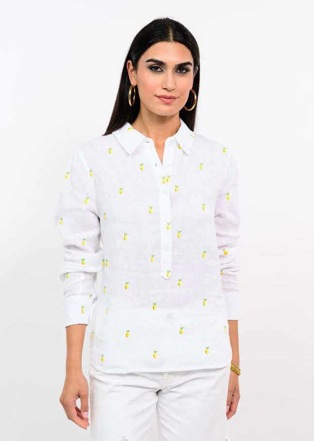 Amie Linen Lemon Shirt