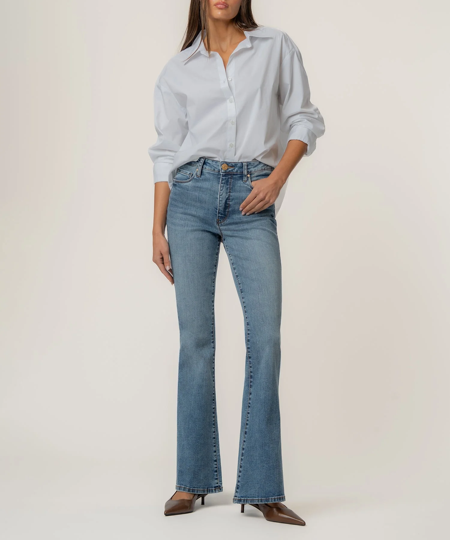 Ana High Rise Fab Ab Flare-Baby Dn All Over - Image 6