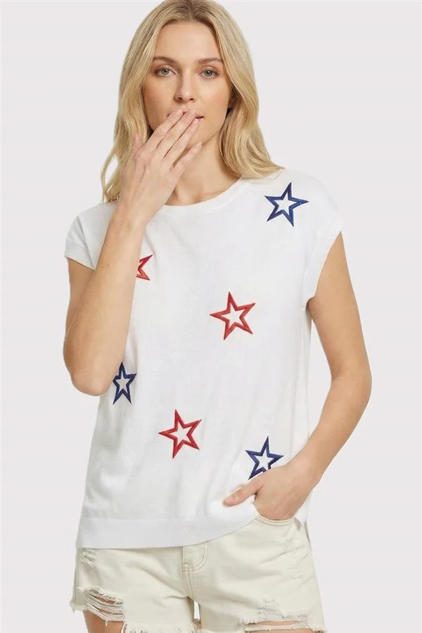 Andrea Star Embroidered Crew Neck Sweater - Image 5