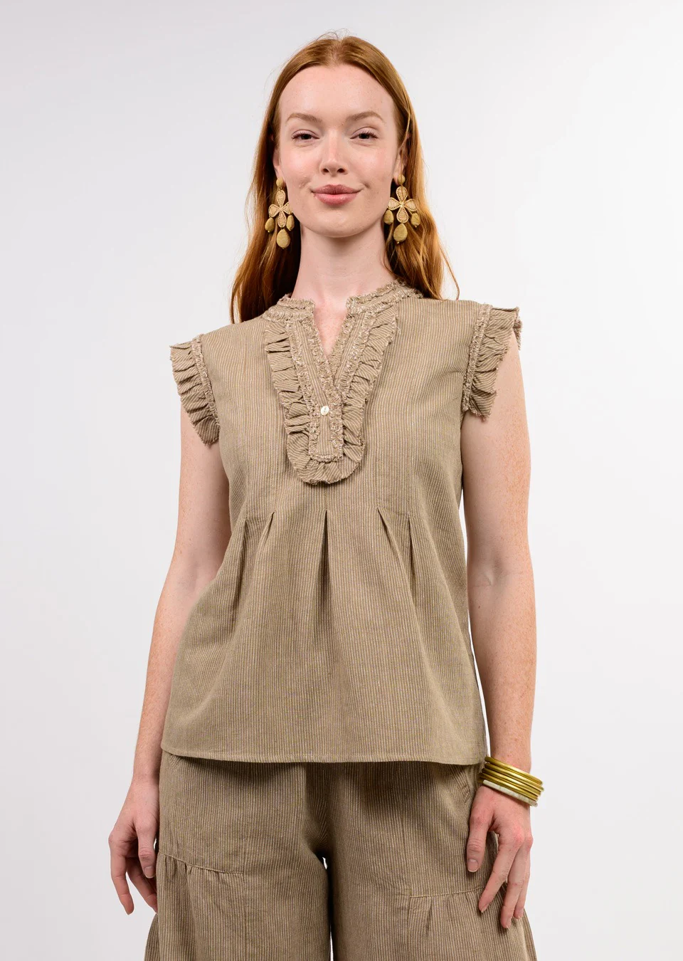 Angela Striped Ruffle Top - Image 3