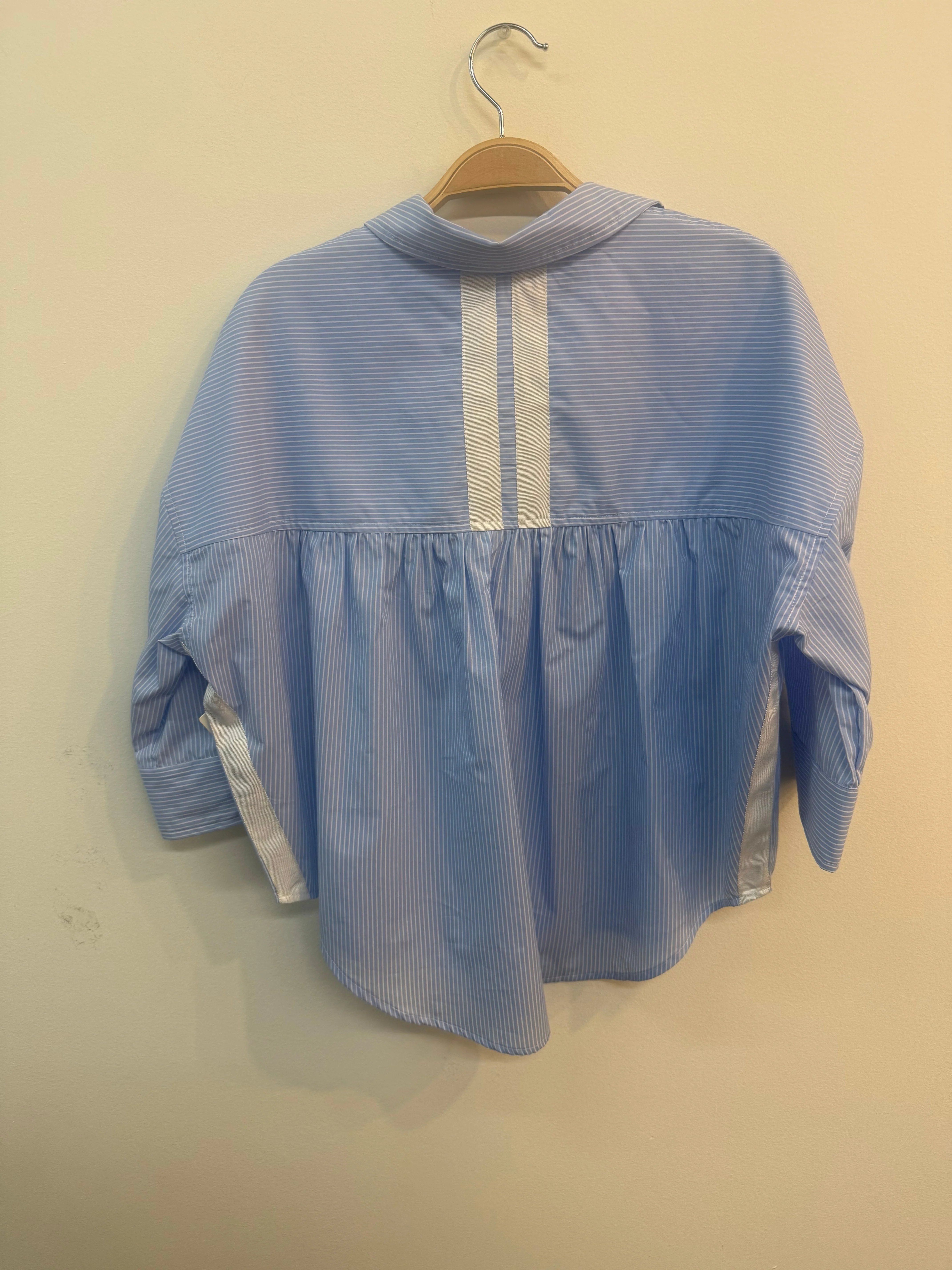 Annie Back Detail Stripe Button Down Blouse - Image 2