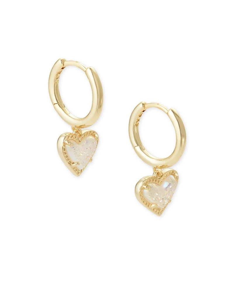 Ari Heart Huggie Earrings - Image 3