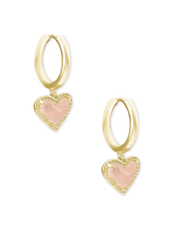 Ari Heart Huggie Earrings - Image 6