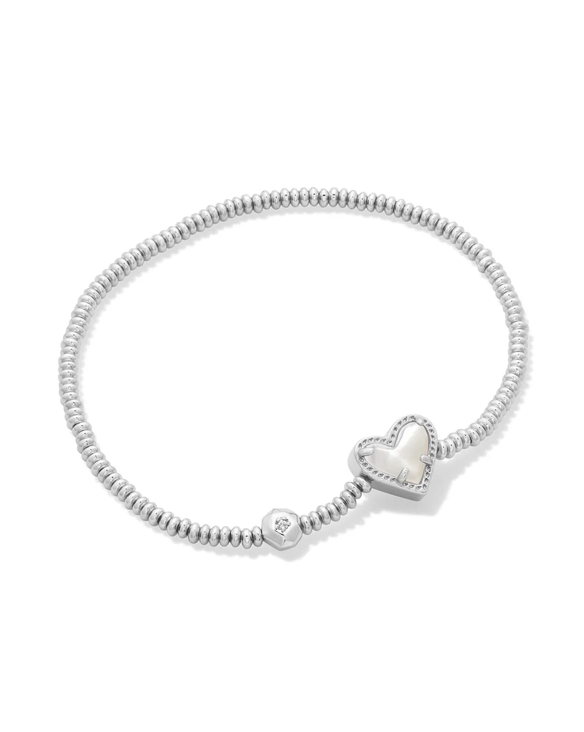 Ari Heart Silver Stretch Bracelet