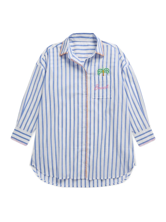 Ashley "Beach/Ocean Air, Salty Hair, Don't Care" Cover-Up Shirt