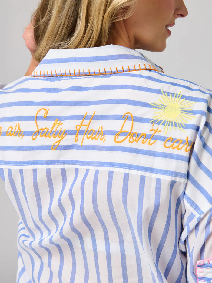 Ashley "Beach/Ocean Air, Salty Hair, Don't Care" Cover-Up Shirt - Image 6