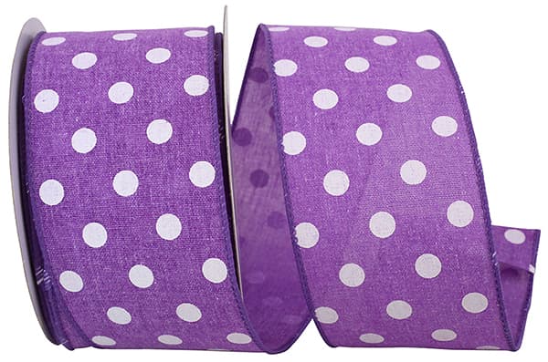 Aspirin Dot Linen Wired Edge, 2-1/2 Inch, 10 Yards - Image 3