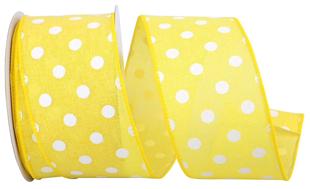 Aspirin Dot Linen Wired Edge, 2-1/2 Inch, 10 Yards - Image 4