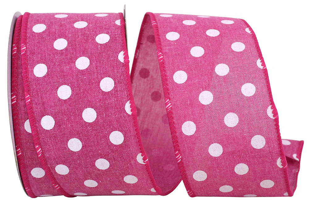Aspirin Dot Linen Wired Edge, 2-1/2 Inch, 10 Yards - Image 5