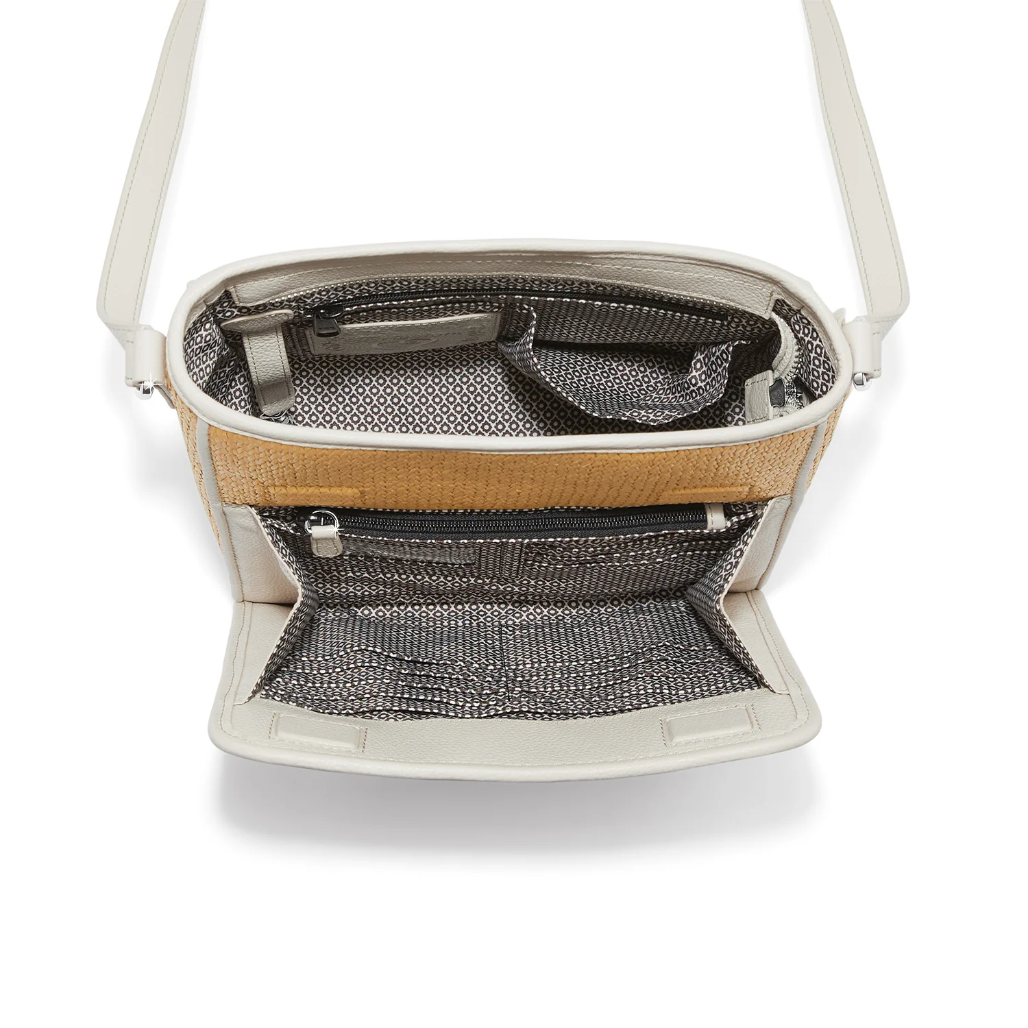 Astrid Straw Organizer Bag Natural-White - Image 2