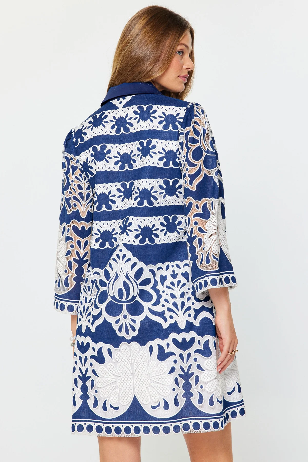 Avery Lace Embroidered Mini Dress - Image 3