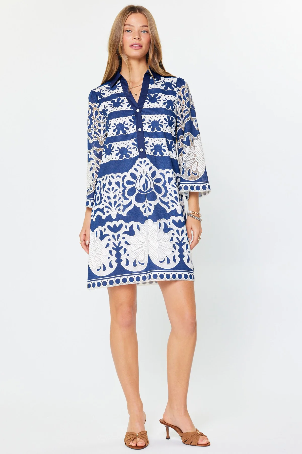 Avery Lace Embroidered Mini Dress - Image 7