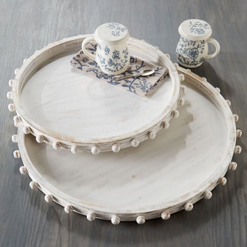 Beaded Wood Tray - Image 2