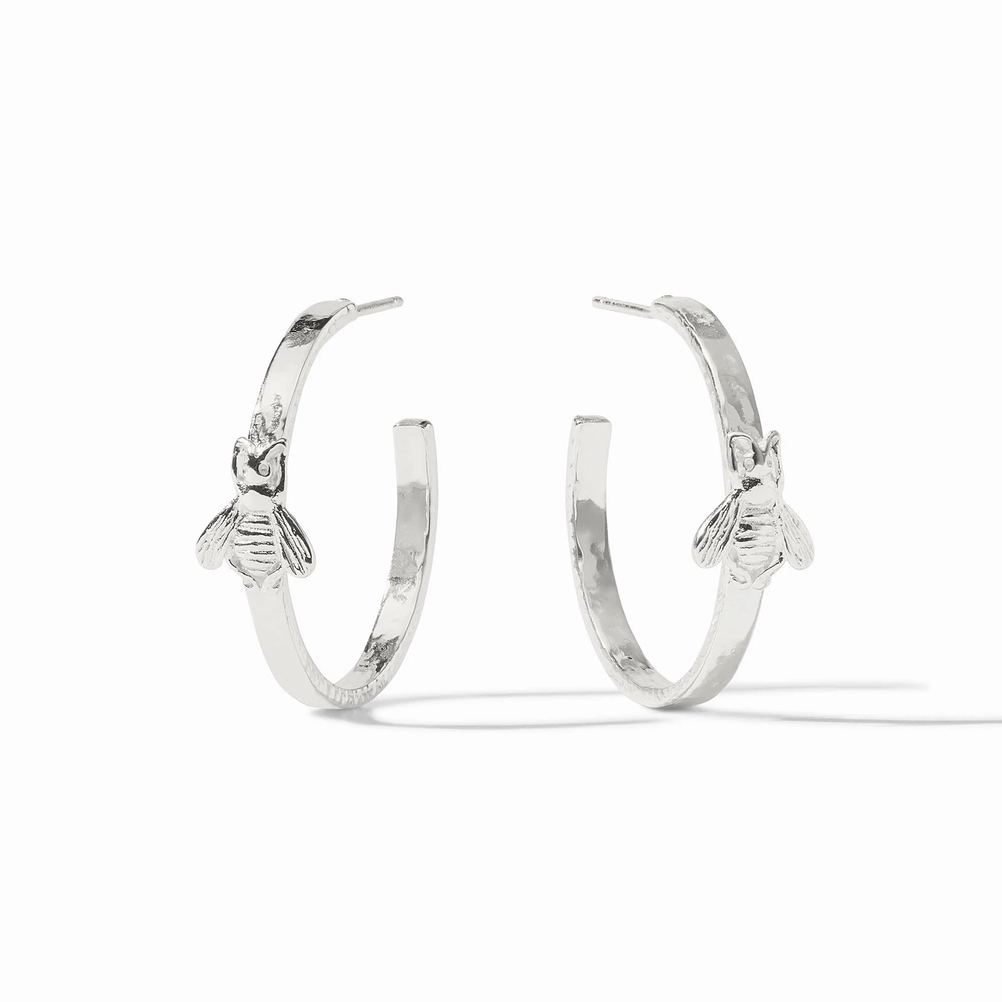 Bee Hoop Silver Earrings - Image 3
