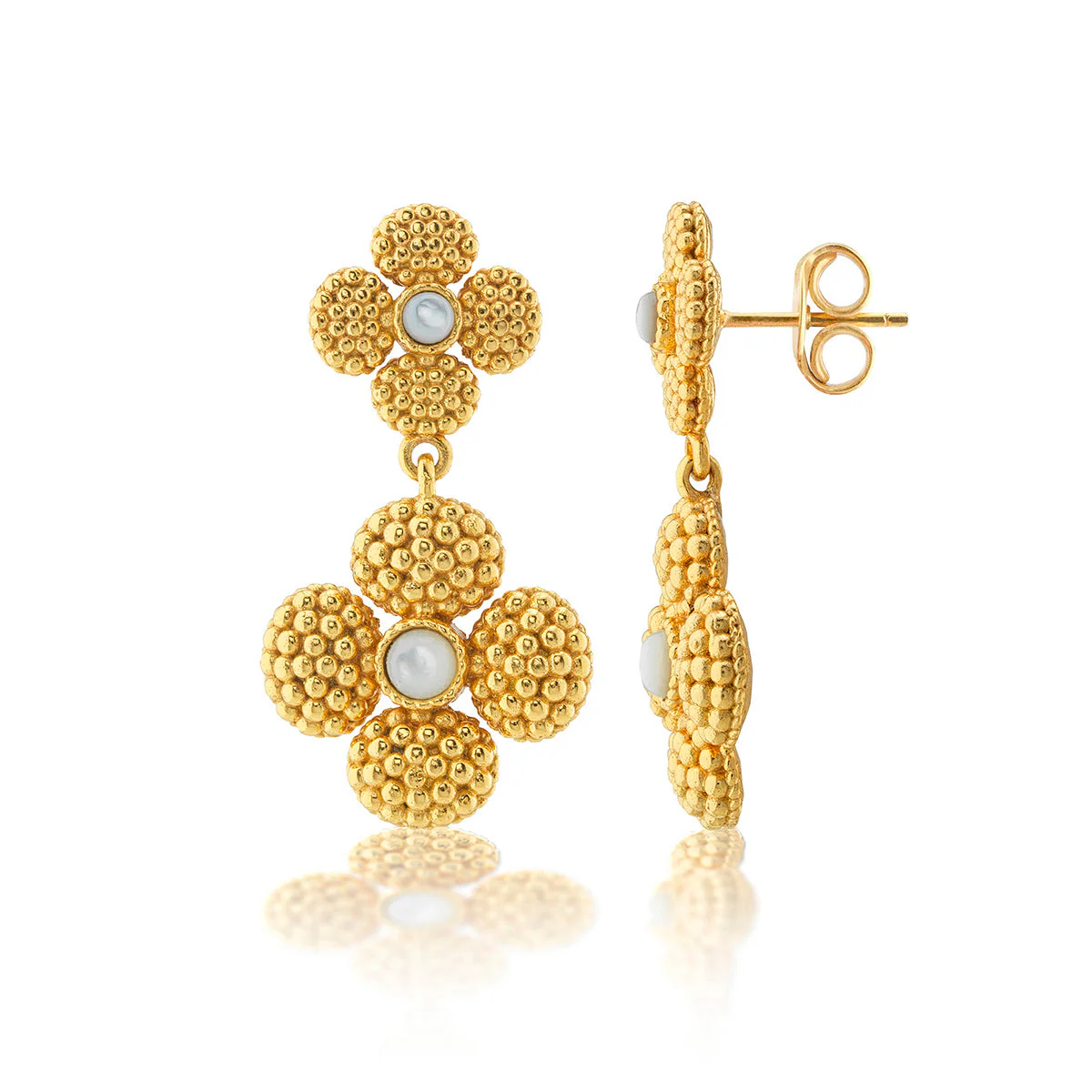 Berry Clover Convertible Duo Earrings - MOP - Image 2