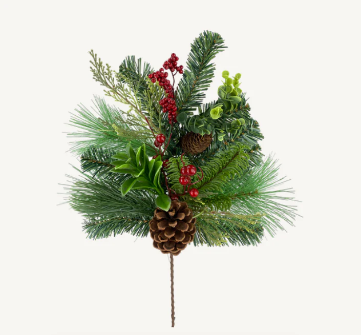 Berry Pinecone Pine Spray