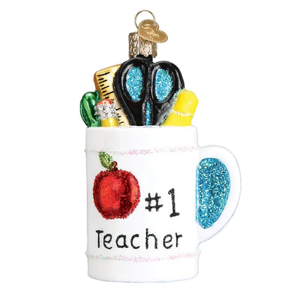 Best Teacher Mug Ornament - Image 2