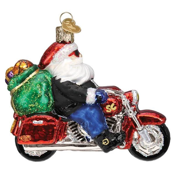 Biker Santa Ornament - Image 2
