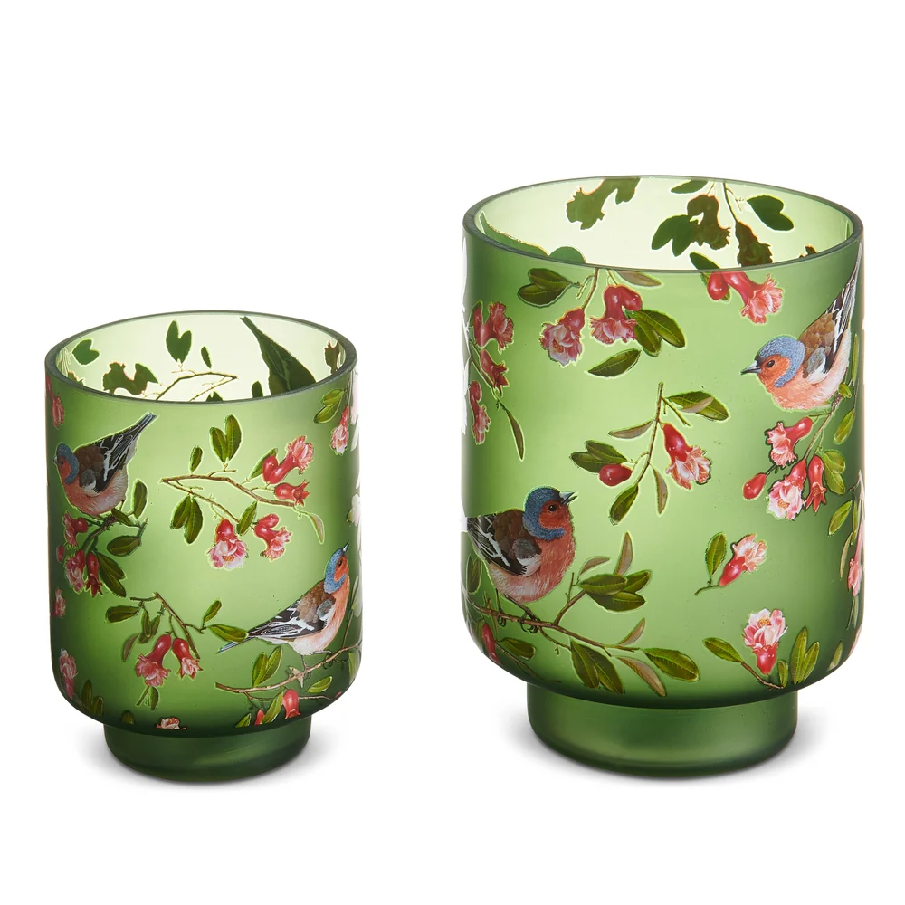 Bird Floral Pattern Containers - Sold Individually