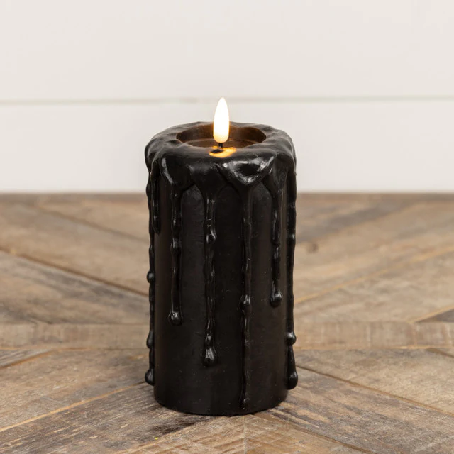 Black 3D Flame Pillar Candle - Image 7
