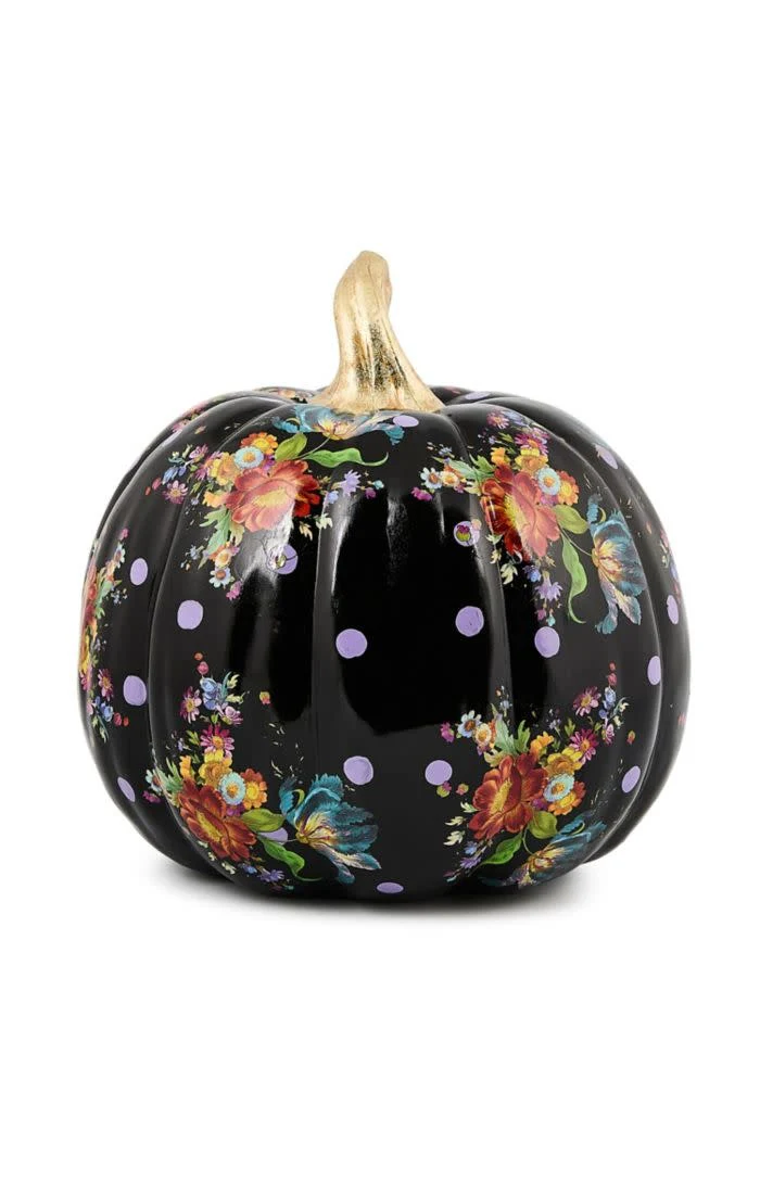 Black Flower Market Medium Pumpkin - Image 2