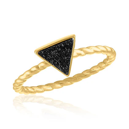 Black Triangle Druzy Gold Layer - Image 4
