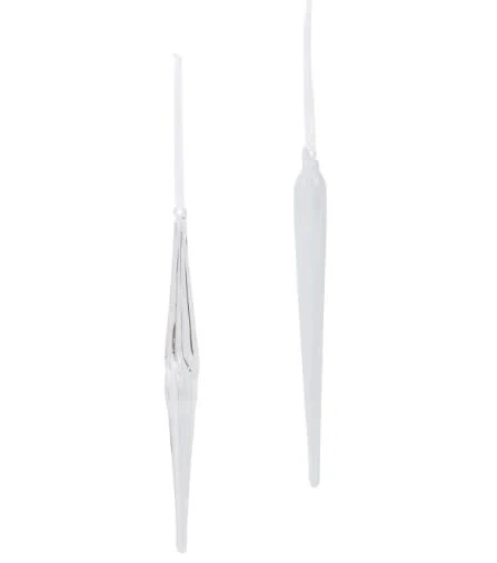 Blown Glass Clear/Frost Icicles - Image 2