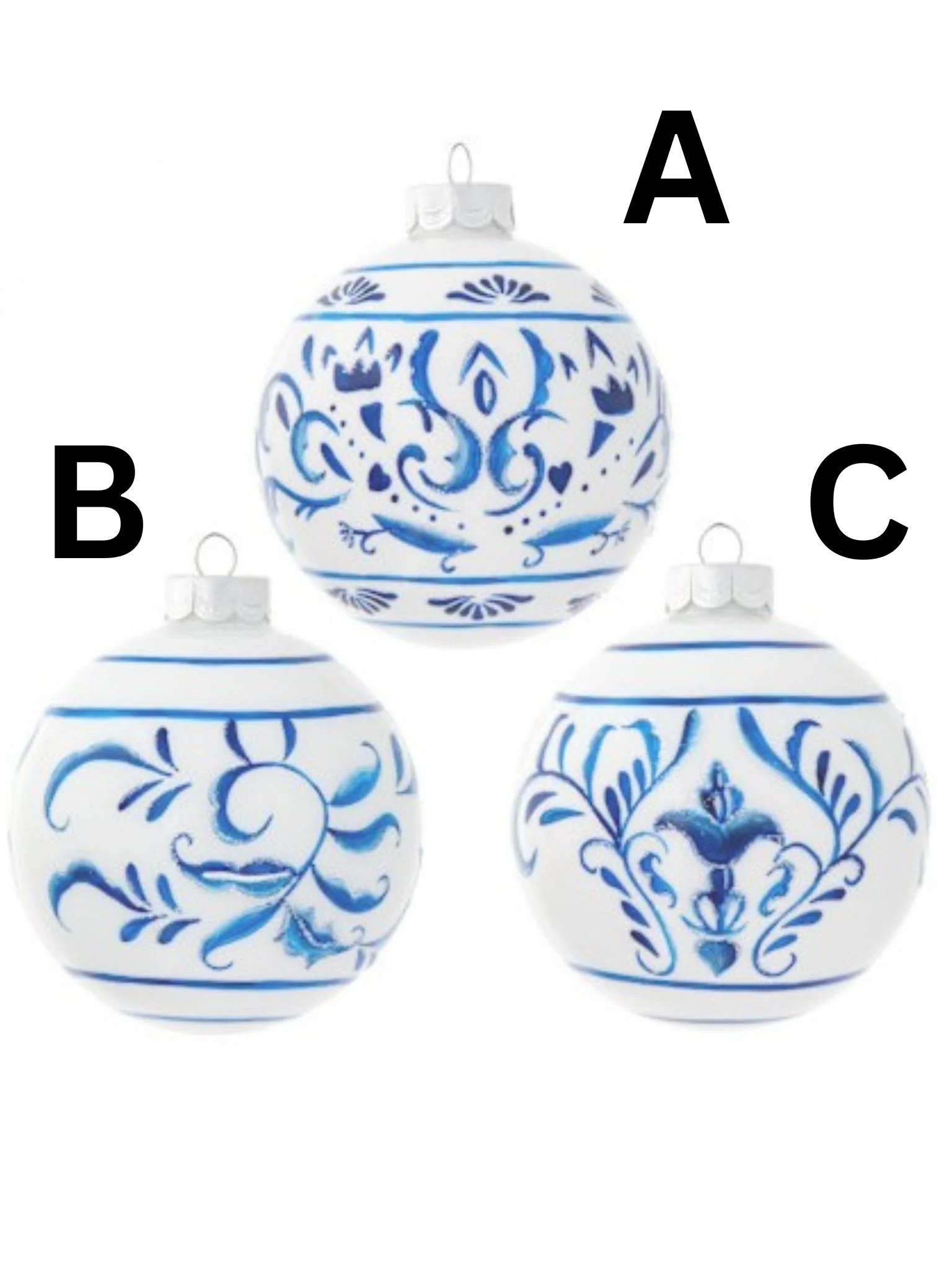 BLUE AND WHITE SCROLL BALL
