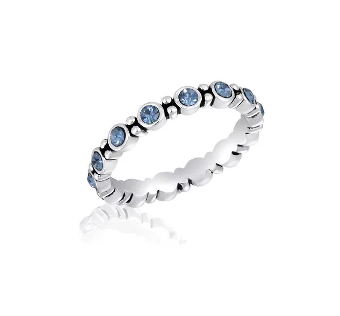Blue CZ Round Stack Ring - Image 3