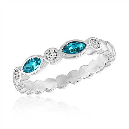 Blue Diamond Endless Oval Stack Ring - Image 3