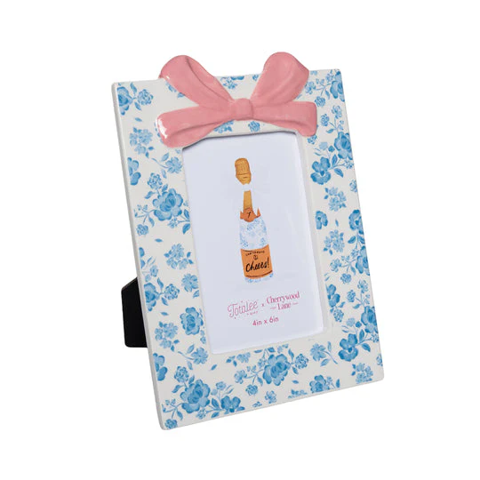 Blue Floral Ceramic Photo Frame