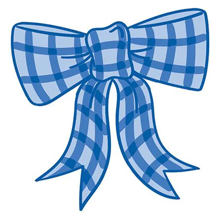 Blue Gingham Bow Mini Attachment