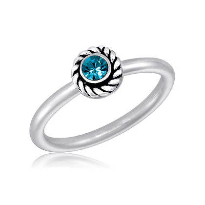Blue Round Plain Stack Ring - Image 3