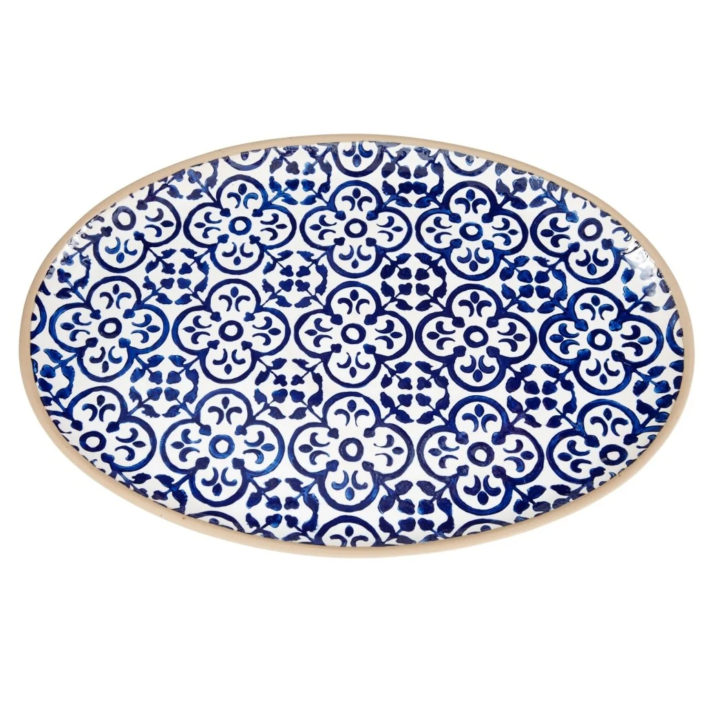 BLUE STONEWARE PLATTER