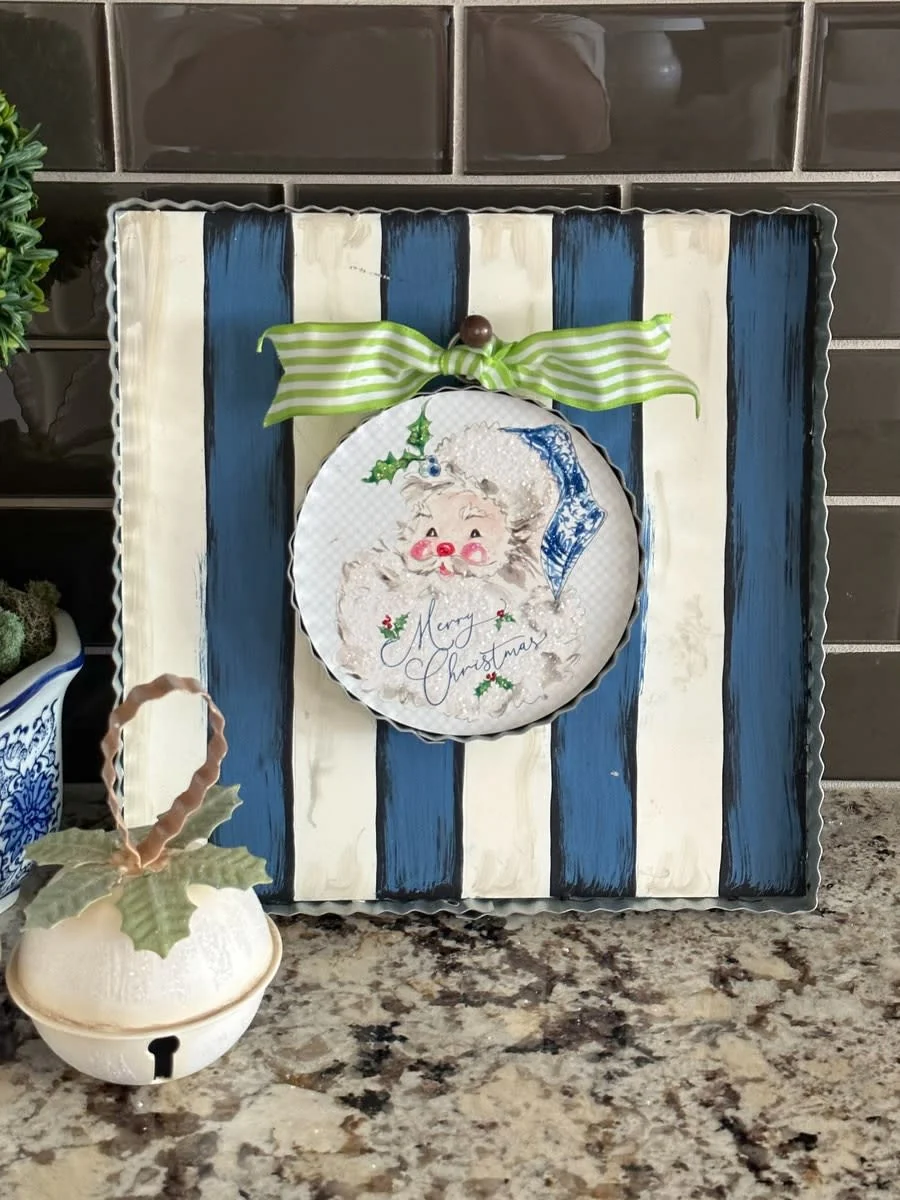 Blue & White Striped Mini Gallery Display Board - Image 2