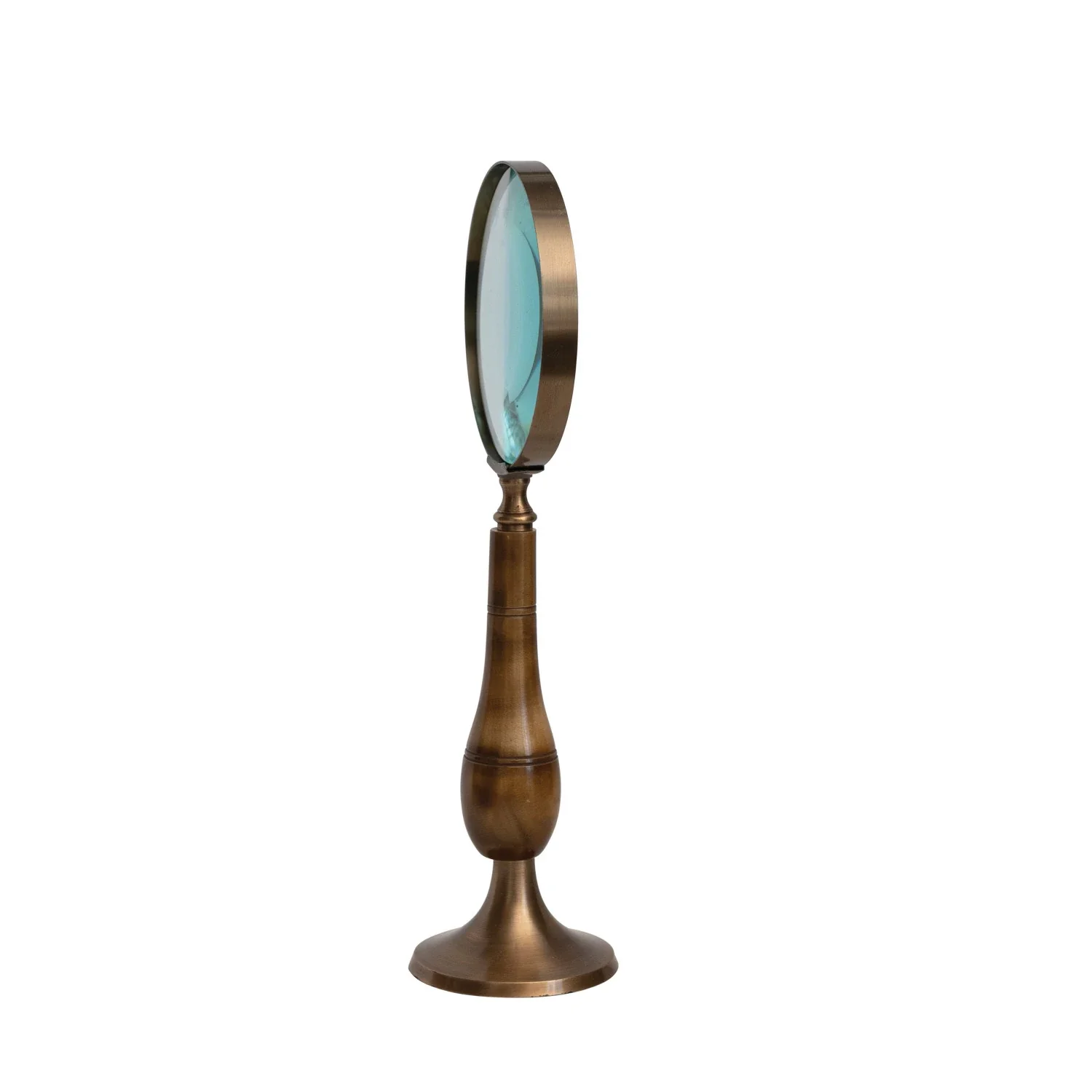 Brass & Bone Magnifying Glass on Stand - Antique Finish - Image 2