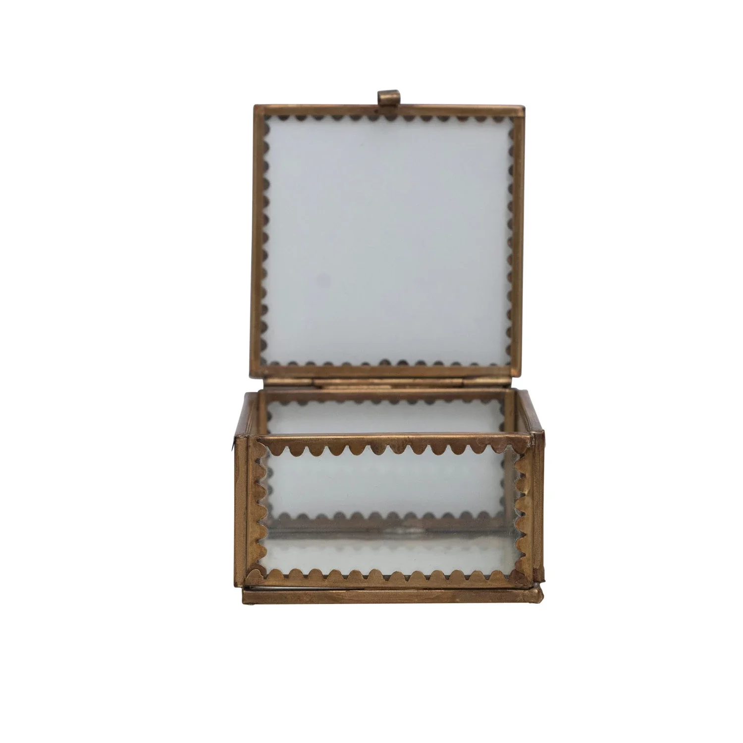 Brass & Glass Display Box with Scalloped Edges - Image 2
