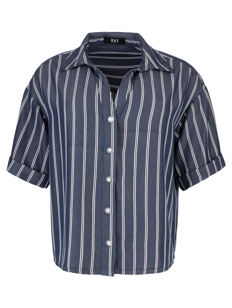 Brenda Boxy Btn Ft Shirt With Short Slv